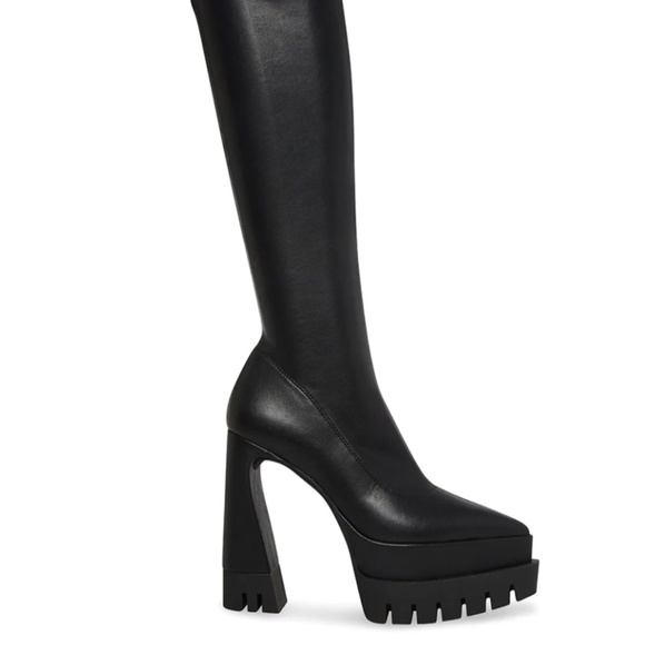 Steve Madden Shoes - Steve madden Mara black LUG SOLE PLATFORM KNEE HIGH BOOTS